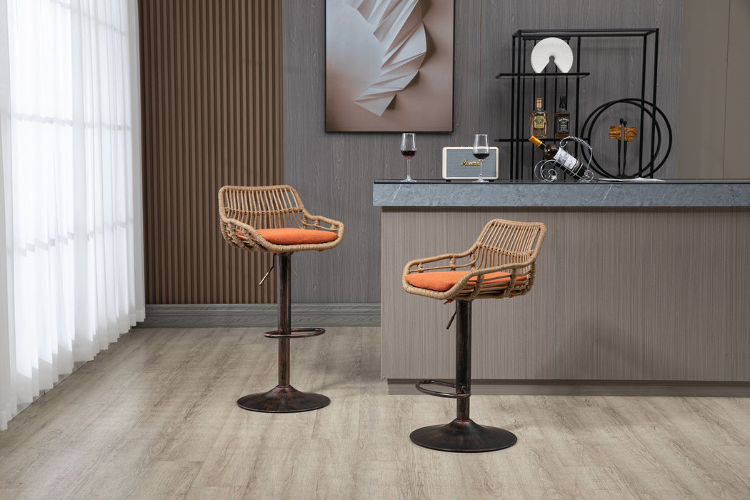Coolmore Swivel Bar Stools (Set of 2) Adjustable Counter Height Chairs With Footrest For Kitchen, Dining Room