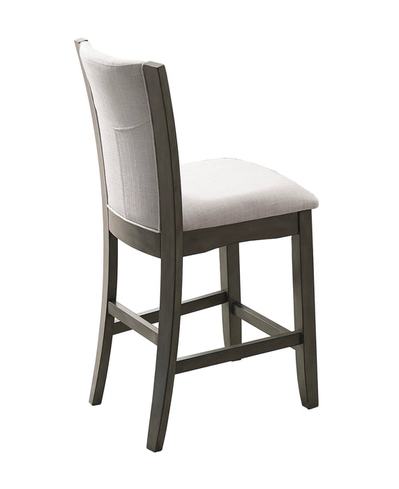 2 Piece Contemporary Counter Height Dining Chair Gray Upholstered Seat And Back Wooden Dining Room Wooden Furniture