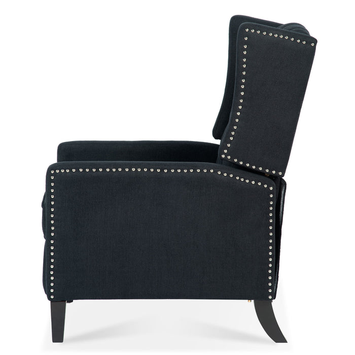 Wide Manual Wing Chair Recliner - Black