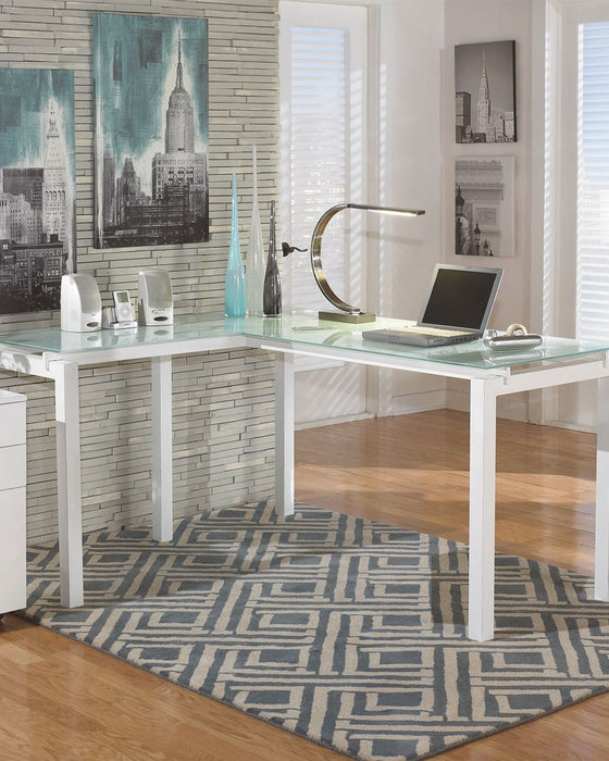 Baraga - White - L-desk Unique Piece Furniture