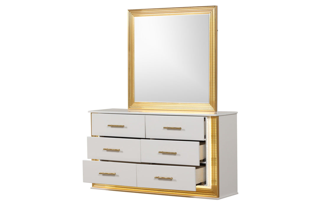 Obsession Contemporary Style Mirror Made With Wood & Gold Finish
