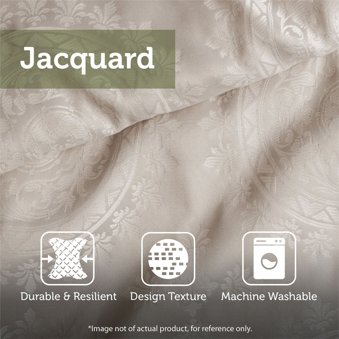 7 Piece Jacquard Comforter Set, With Throw Pillows - Red