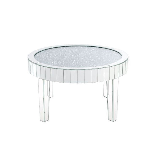 Ornat - Coffee Table - Mirrored & Faux Diamonds - 18" Unique Piece Furniture