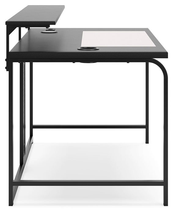 Lynxtyn - Black - Home Office Desk With Led Lighting Unique Piece Furniture