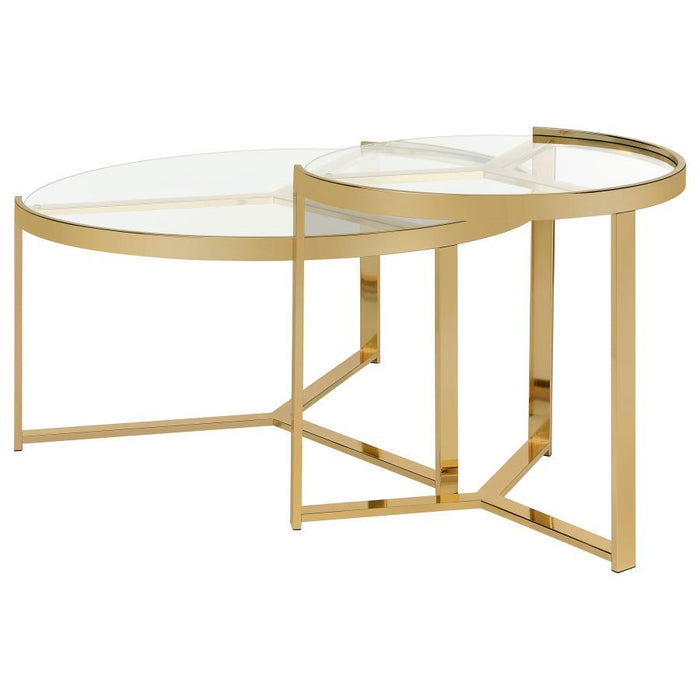 Delia - Round Glass Top Nesting Coffee Table