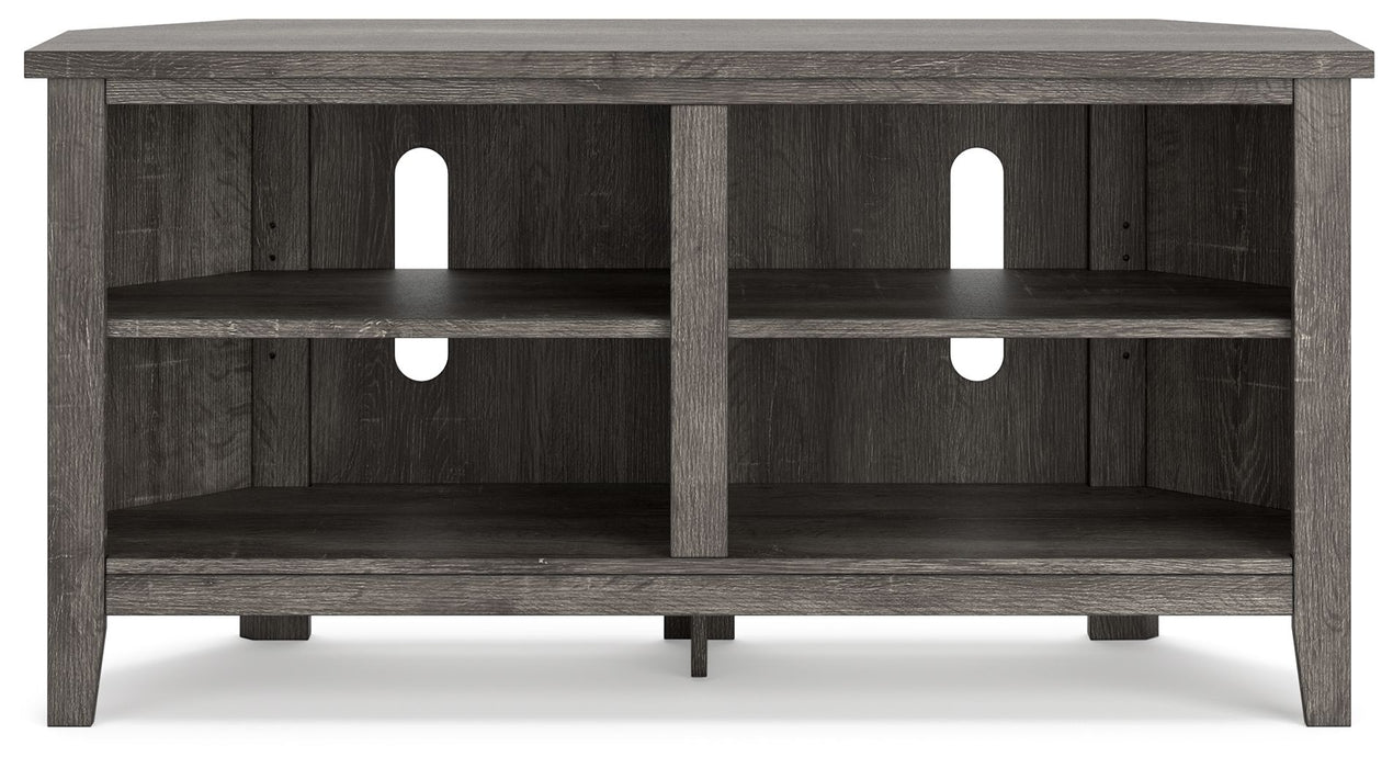 Arlenbry - Gray - Small Corner TV Stand Unique Piece Furniture
