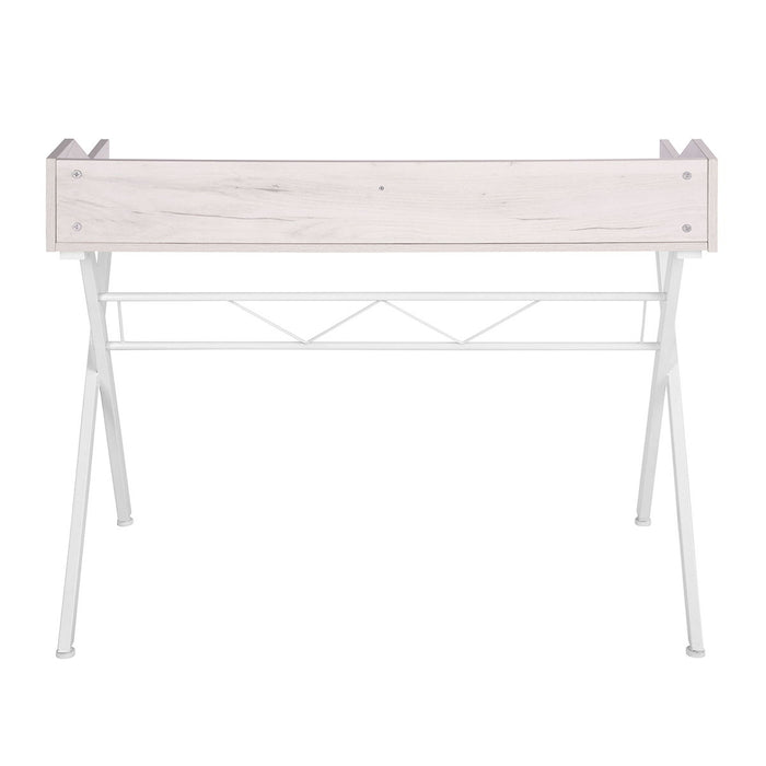 43.3" ComPuter Desk With 3 Open Cubbies - Beige & White - White