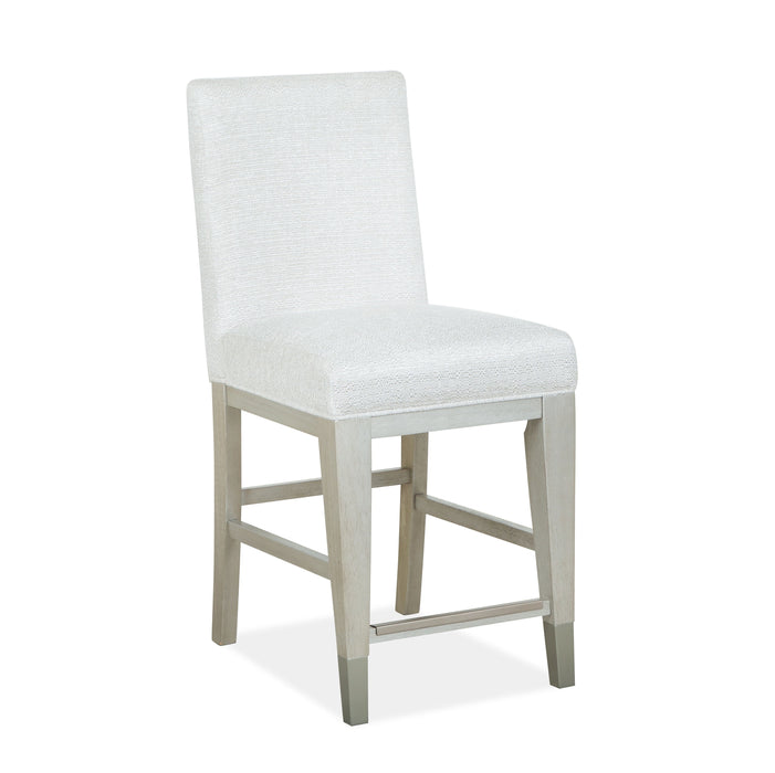 Lenox - Counter Chair With Upholstered Seat and Back (Set of 2) - Warm Silver