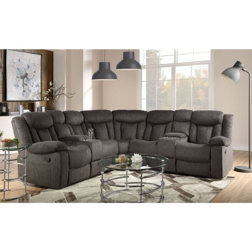 Rylan - Sectional Sofa - Dark Brown Fabric Unique Piece Furniture