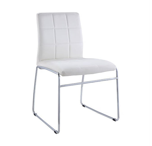 Gordie - Side Chair (Set of 2) - White PU & Chrome Unique Piece Furniture