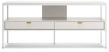 Deznee - White - Large TV Stand Unique Piece Furniture