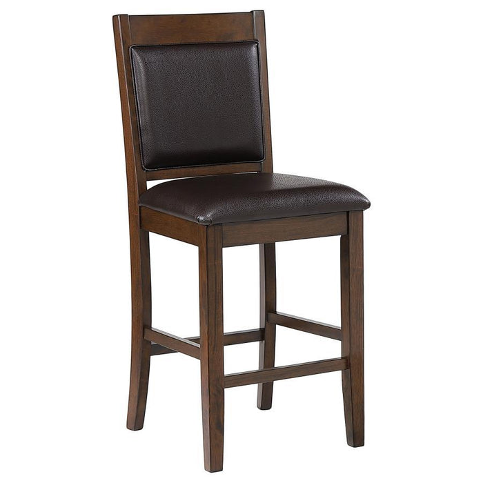 Dewey - Upholstered Counter Height Chairs With Footrest (Set of 2) - Brown And Walnut Unique Piece Furniture