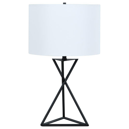 Mirio - Drum Table Lamp - White And Black Unique Piece Furniture
