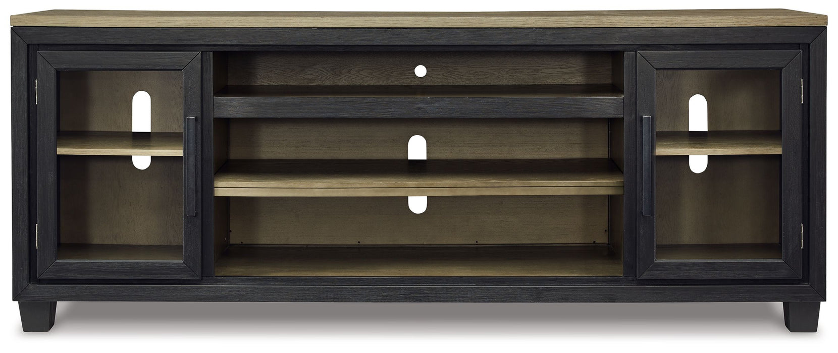 Foyland - Black / Brown - Xl TV Stand W/Fireplace Option Unique Piece Furniture