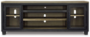 Foyland - Black / Brown - Xl TV Stand W/Fireplace Option Unique Piece Furniture