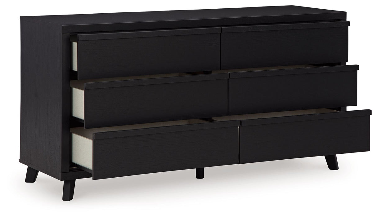 Danziar - Six Drawer Dresser - Black