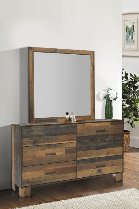 Sidney - Square Dresser Mirror - Rustic Pine Unique Piece Furniture