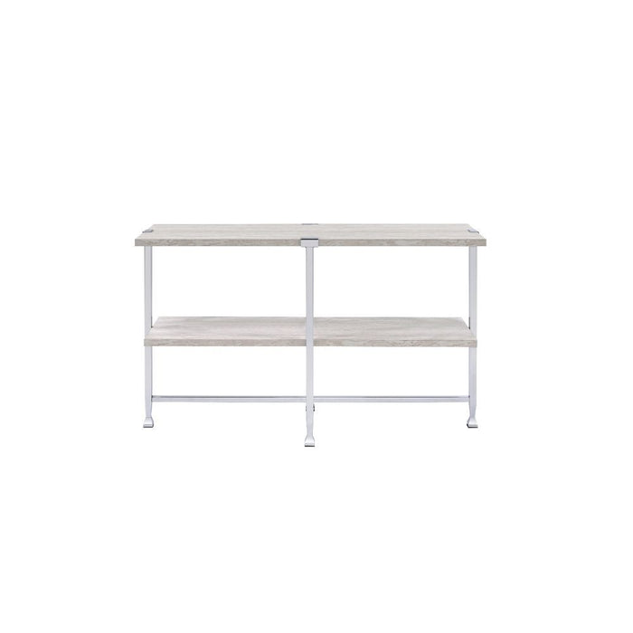 Brecon - Accent Table - White Oak & Chrome Unique Piece Furniture
