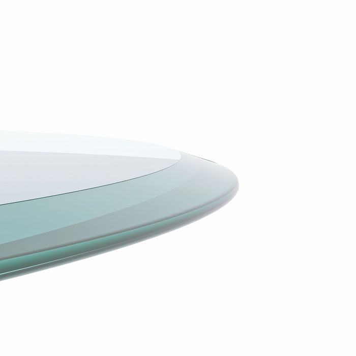 38.6" Inch Round Tempered Glass Table Top Clear Glass 2 / 5" Inch Thick Beveled Polished Edge