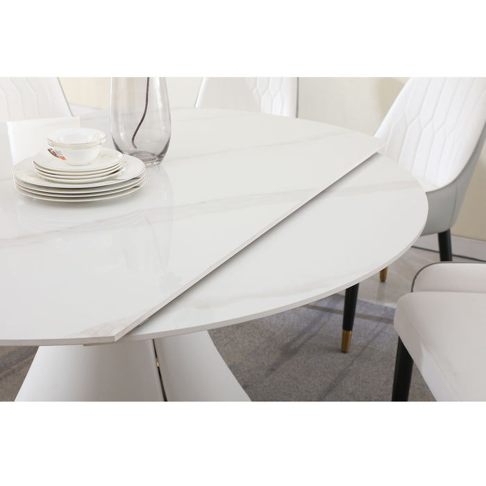 Fashion Modern Sinntered Stone Dining Table With Simple And Multi - Functional Retractable Dining Table