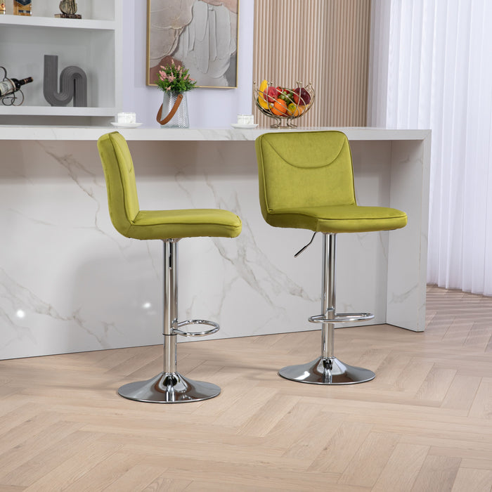 Coolmore Bar Stools With Back And Footrest Counter Height Dining Chairs (Set of 2) - Olive