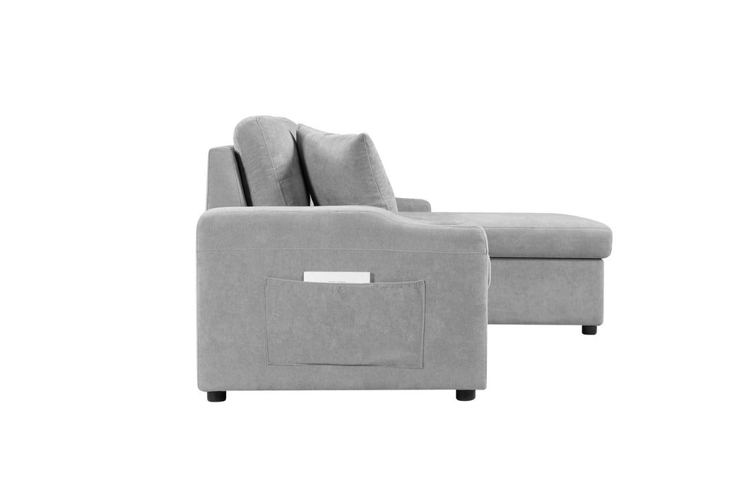 Mega Convertible Corner Sofa With Armrest Storage, Living Room And Apartment Sectional Sofa, Right Chaise Longue And Gray