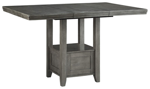 Hallanden - Gray - Rectangular Dining Room Counter Extension Table Unique Piece Furniture