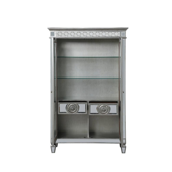 Varian - Curio - Mirrored & Antique Platinum Unique Piece Furniture