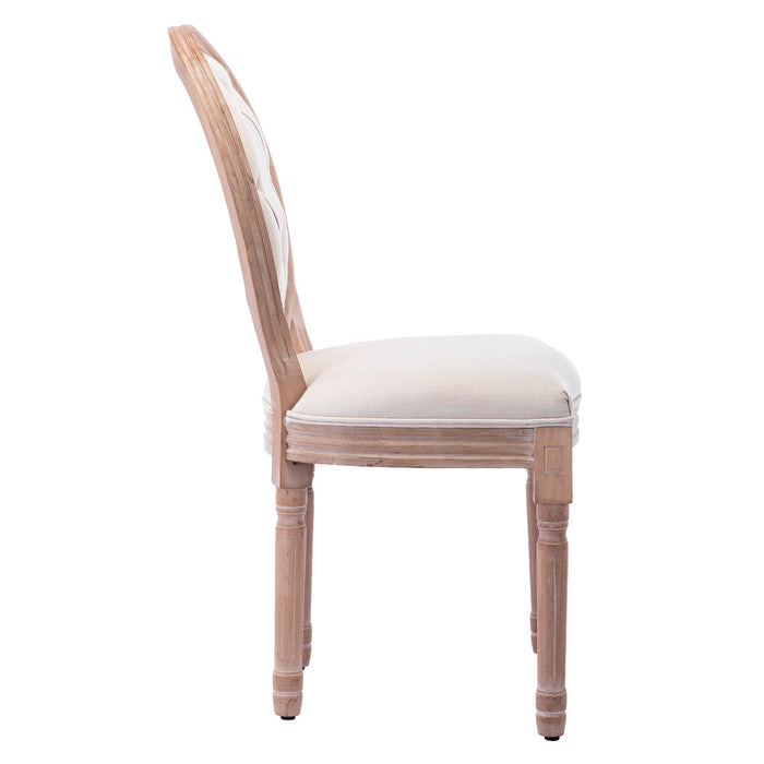 Hengming Upholstered Fabrice French Dining Chair With Rubber Legs, (Set of 2) - Beige