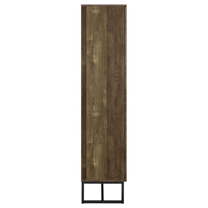 Carolyn - 2-Door Accent Cabinet - Rustic Oak And Gunmetal - Wood Unique Piece Furniture