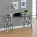 Statham - Glass Top Adjustable Writing Desk - Clear And Chrome Unique Piece Furniture