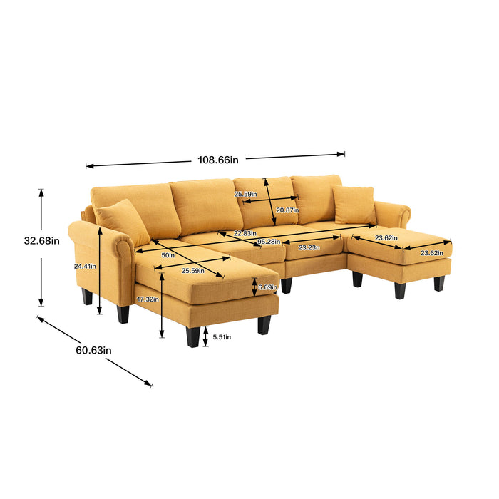 Coolmore Accent Sofa / Living Room Sofa Sectional Sofa - Light Yellow