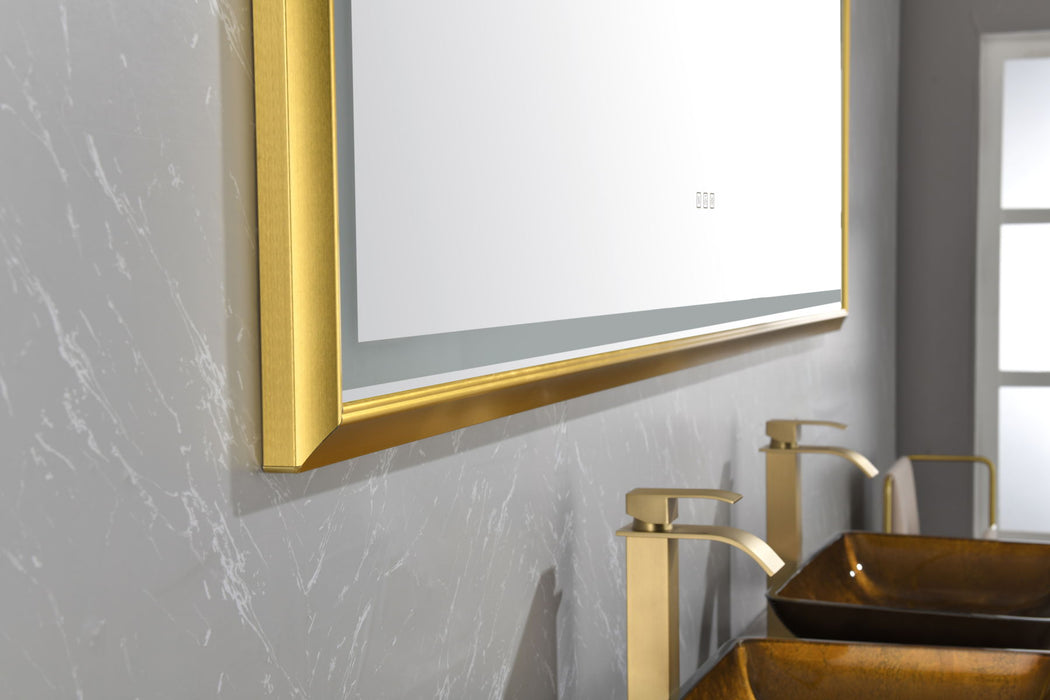 Rectangular Black Framed LED Mirror Anti - Fog Dimmable Wall Mount Bathroom Vanity Mirror Hd Wall Mirror Kit For Gym And Dance Studio