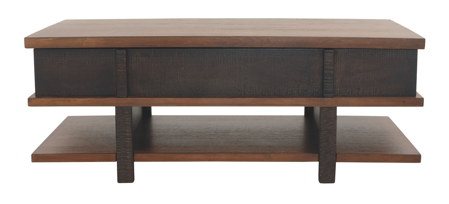 Stanah - Brown / Beige - Lift Top Cocktail Table Unique Piece Furniture