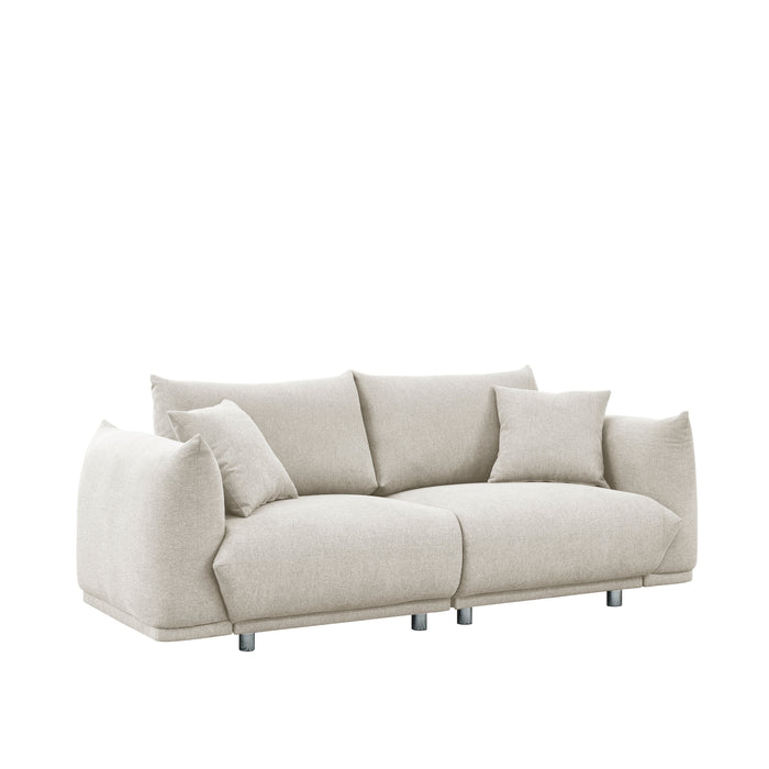 78.8'' Modern Couch For Living Room Sofa, Solid Wood Frame And Stable Metal Legs, 2 Pillows, Sofa Furniture