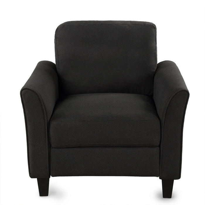 Living Room Furniture Chair And 3 Seat Sofa (Black)