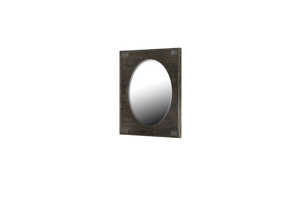 Abington - Portrait Oval Mirror - Weathered Charcoal Unique Piece Furniture