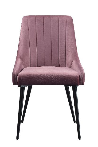 Caspian - Side Chair (Set of 2) - Pink Fabric & Black Finish Unique Piece Furniture