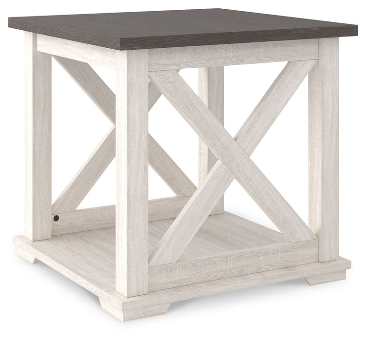 Dorrinson - White / Black / Gray - Square End Table Unique Piece Furniture