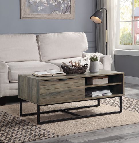 Homare - Accent Table - Rustic Oak & Black Finish Unique Piece Furniture