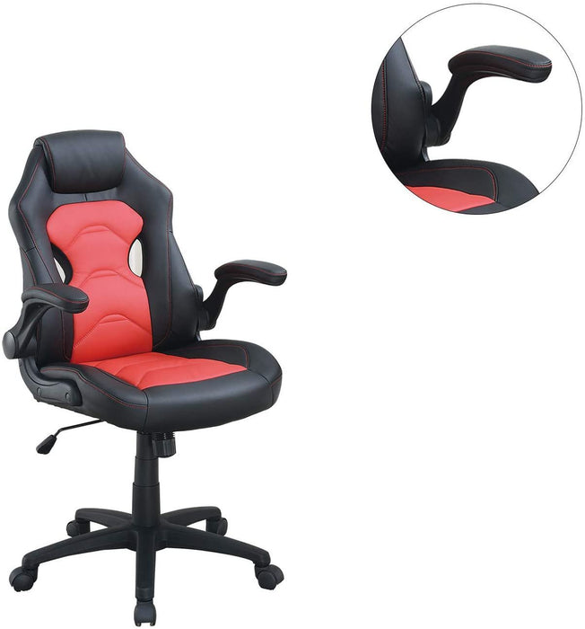 Office Chair Upholstered 1 Piece Comfort Chair Relax Gaming Office Chair Work Black And Red Color