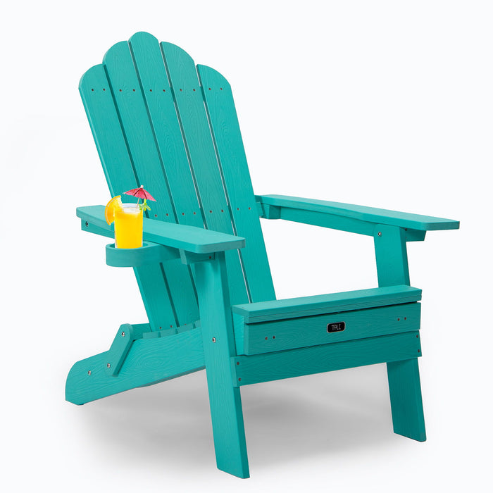 Tale Folding Adirondack Chair With Pullout Ottoman With Cup Holder, Oversized, Poly Lumber, For Patio Deck Garden, Backyard Furniture, Easy To Install, Green. Banned From Selling On Amazon