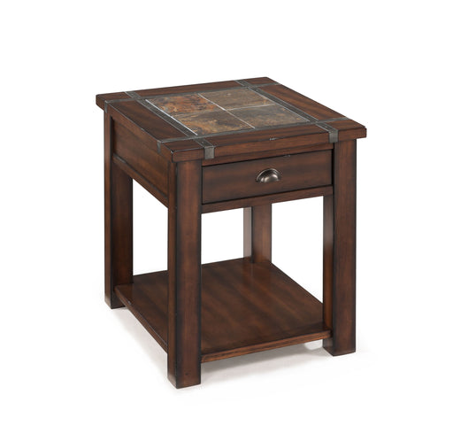 Roanoke - Rectangular End Table - Cherry And Slate Unique Piece Furniture