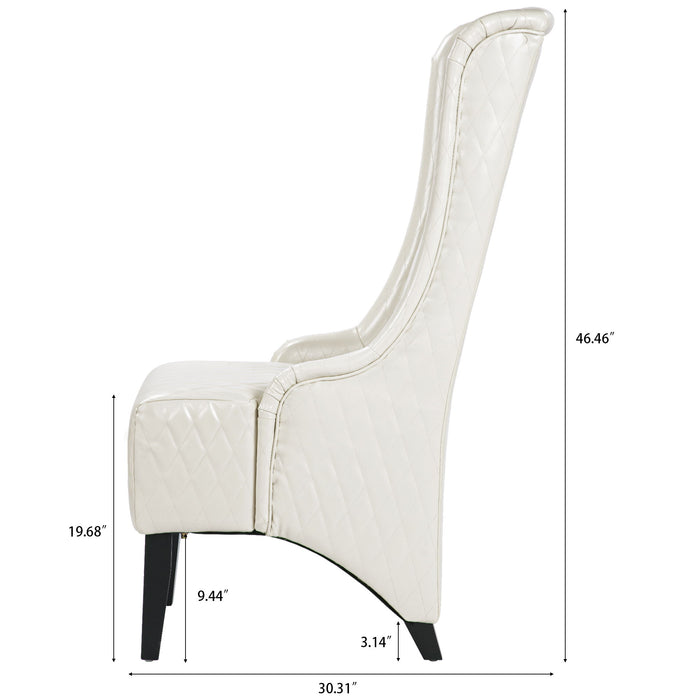 23.03" Wide Wing Back Chair, Side Chair For Living Room - White
