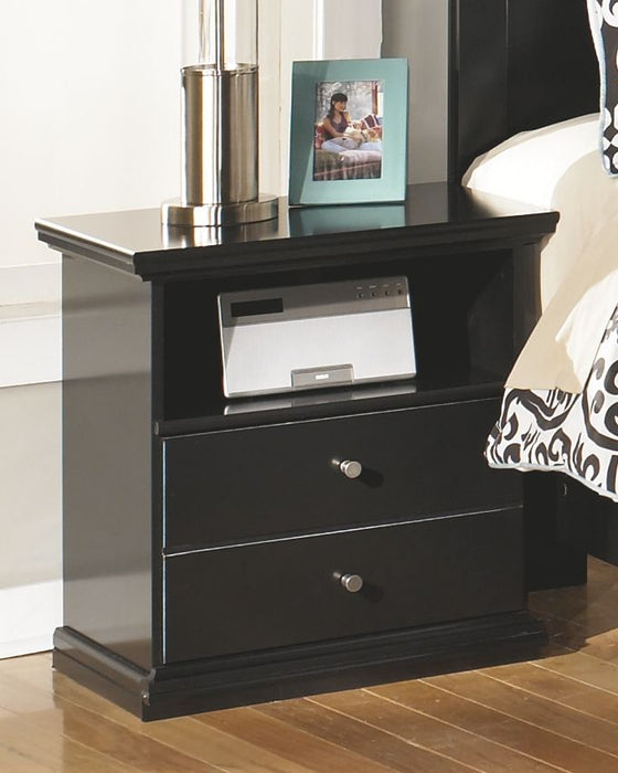 Maribel - Black - One Drawer Night Stand Unique Piece Furniture