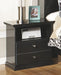 Maribel - Black - One Drawer Night Stand Unique Piece Furniture