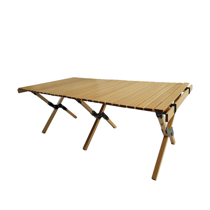 Multi-Function Wooden Foldable Portable Patio Dining Table, Natural Indoor And Outdoor Universal, Natural