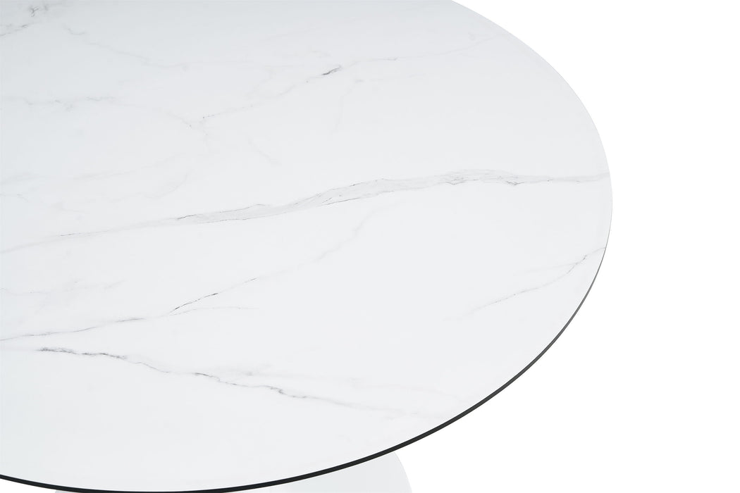 Tulip Dining Table, Round, White, Mable Black