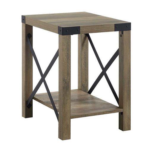 Abiram - End Table - Rustic Oak Finish Unique Piece Furniture