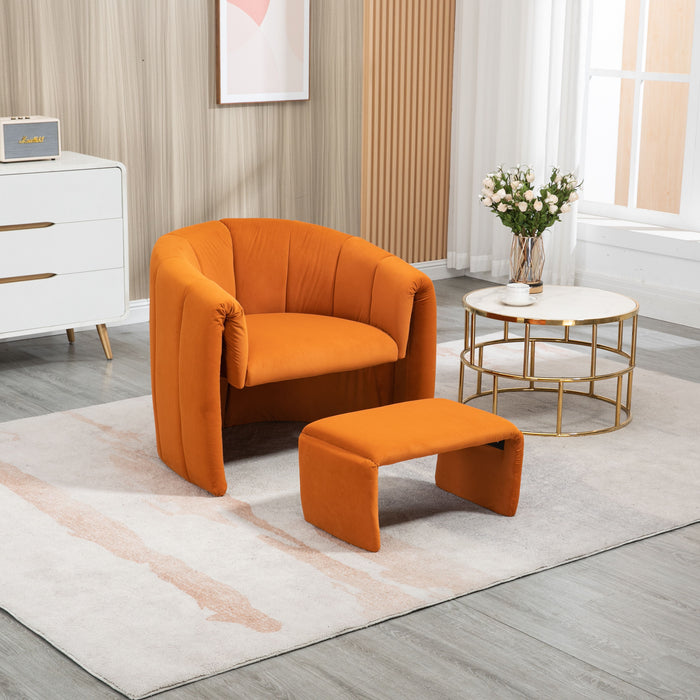 Coolmore Computer Chair Office Chair Adjustable Swivel Chair Fabric Seat Home Study Chair - Orange